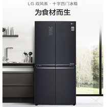 LG F521MC18 530升大容量十字对开四门冰箱主动 超薄机身风冷无霜变频冰箱曼哈顿午夜黑