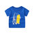 儿童夏季甜美时尚纯棉短袖T恤男女童多款可选（黄足球龙150cm）(蓝冲浪熊 150cm)第2张高清大图