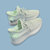 JOHLIN DREAM新款女鞋休闲运动鞋飞织透气椰子鞋女2021夏季薄款果冻底跑步鞋(白绿 35)第3张高清大图
