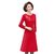 寻蔻女装妈妈连衣裙2021新款时尚婚宴婆婆装婚礼裙子(红色 XL)第5张高清大图