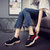 羊骑士春夏学生韩版休闲运动鞋单鞋鞋子春季透气女鞋(SA-1811黑红色)第4张高清大图