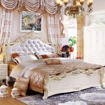 欧式床 双人床 皮床 公主床 实木床 法式床 1.8米床 大床(1.8欧式软包床)