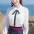 2017新款秋季套装女洋气时尚名媛气质两件套长袖小香风套装裙(白色)(L)第5张高清大图