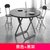TIMI 现代折叠桌椅 家用小户型折叠桌 阳台桌椅(胡桃色 80圆桌一桌四椅)第9张高清大图