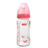 NUK 宽口径玻璃奶瓶240ML(配1号中圆孔硅胶奶嘴) 单个出售颜色随机发  40.745.705