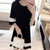 Mistletoe女装新款纯色喇叭袖韩版显瘦中袖圆领连衣裙(黑色 XXL)第4张高清大图