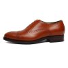 EVDUING新品固特异 舒适真皮正品定制男鞋 纯手工高端定制鞋(红棕 36)