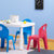 茶花儿童椅子靠背椅家用餐桌吃饭塑料加厚宝宝防滑小板凳座椅凳子(小Q儿童靠背椅 碧穹蓝（1只装）)第4张高清大图