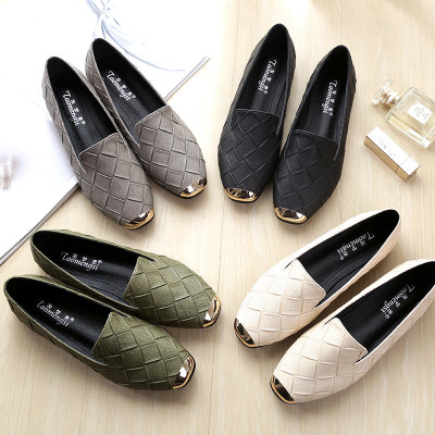 【瓢鞋女秋鞋百搭方头平底孕妇大码女鞋夏季4