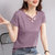 纯棉短袖t恤女夏季2022年新款宽松女装洋气高品质减龄带领polo衫(香芋紫色 M)第2张高清大图