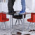 【京好】钢化玻璃餐桌餐椅套装 现代简约环保一桌四椅五件套组合 咖啡茶馆商业桌A146(红黑大玫瑰 用电镀铁支架)第2张高清大图