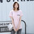 莉菲姿 2017韩版女装夏装新款宽松显瘦印花圆领百搭短袖T恤(粉红色 M)第4张高清大图