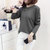 Mistletoe2017新款韩版长袖纯色T恤女式长袖闺蜜宽松打底衫(黑色 XXL)第2张高清大图