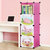 索尔诺卡通书柜儿童书架自由组合玩具收纳柜简易储物置物架柜子(A6102粉色 单排书柜)第3张高清大图