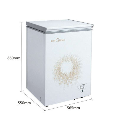 美的冷柜BD/BC-100KMA 100升卧式冷柜家用小冰柜顶盖门雪柜单温冷冻冷藏 旋律金