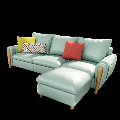 A家家具 皮艺沙发 小户型客厅沙发家具现代简约北欧风格 DB1555(珠光蓝 三人位+脚踏)