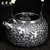日式999纯银烧水壶手工银茶壶茶具葡萄银壶 细工坊 大师定制第3张高清大图