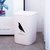 翻转式方形桶盖 家用带盖纸蒌厨房客厅卫生间垃圾桶(布丁白 侧颜猫图案)第3张高清大图