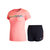 特步女子跑步运动套装2017夏季圆领短袖T恤时尚字母跑步短裤 883228959352(绿黑 L)第5张高清大图