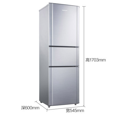 容声(Ronshen) BCD-202M/TX6-GF61-C 202升L 三门冰箱(银色) 健康节能