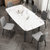 轻奢后现代北欧大理石餐桌椅组合现代简约小户型实木饭桌家用创意(1.4米餐桌+6椅 备注您需要的颜色)第4张高清大图