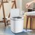创意垃圾桶家用智能感应式厨房厕所卫生间自动带盖夹缝卫生桶(双模式14L 四代白色)第4张高清大图