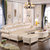 欧尔卡斯 欧式实木皮艺沙发组合欧式沙发客厅小户型L型沙发(贵妃+单位+双位 琉璃金)第3张高清大图