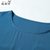 瑰蝴蝶2017夏季时尚新款女装 欧洲站圆领短袖系带纯色开叉连衣裙877345(蓝色 XL)第3张高清大图