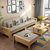 进畅家具 沙发 客厅实木沙发组合 现代简约中式家具小户型转角三人位布艺沙发(原木色 单人位)第4张高清大图