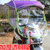电动车遮阳伞雨棚摩托车踏板车挡风罩透明防晒雨伞全封闭遮阳车蓬SN7806(五代蓝无后视镜)
