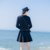2018秋款长袖小外套+半身裙两件套洋气套装女秋装时尚潮套装裙(黑色)(L)第4张高清大图
