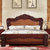 木巴C375/C377美式实木床 欧式复古雕花床1.8米双人床主卧婚床(红木色C377 默认)第2张高清大图