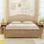 进畅家具 全实木床北欧风格现代简约双人床1.8米单人1.5米日式原木主卧家具(1.8*2米（胡桃色） 床+床垫+床头柜*2)第4张高清大图