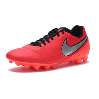 耐克Nike Tiempo2016年春新款男子传奇AG牛皮短钉足球鞋819711-608(红色)