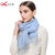 围巾冬季女士格纹羊绒流苏柔软羊毛围巾披肩 格菲(格菲-蓝色)第2张高清大图