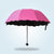 雨伞折叠伞遮阳伞 太阳伞防紫外线防晒伞(黑胶-玫红色)第5张高清大图