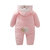 秋冬季加厚夹棉连帽包脚保暖造型毛毛哈衣婴童服装0-2岁穿 DH0801(90 粉色)第5张高清大图