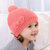 小小萌女宝毛线帽 可爱蝴蝶结 西瓜红 西瓜红0-3-6岁(L码（头围40高18） 西瓜红)第2张高清大图