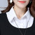 VEGININA 韩版长袖拼接衬衫领中长款打底衫 3342(红色 S)第4张高清大图