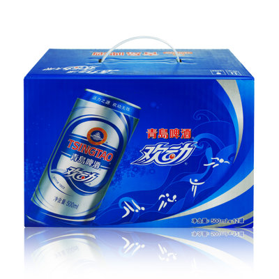 青岛啤酒 欢动啤酒 500ml*12听/箱 德国啤酒风味 企业自营质量保障