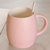 豪峰 陶瓷马克杯杯子咖啡杯牛奶杯水杯带盖勺广告杯可加印logo(粉红酒桶杯配盖勺)第2张高清大图