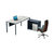 艾诺狄斯 现代简约单人位带柜经理台办公桌椅办公家具人造板1.6米组合(主管桌)第5张高清大图