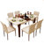 优涵家具餐桌 现代简约小户型可伸缩烤漆钢化玻璃长方形餐桌椅组合(一桌6椅)第5张高清大图