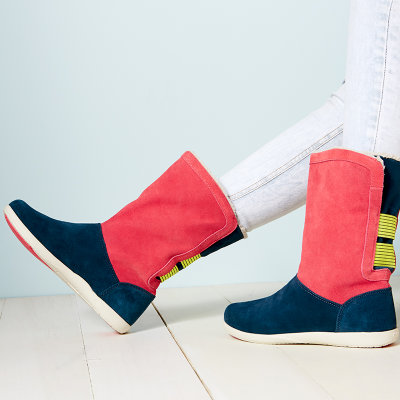 crocs卡骆驰 女士阿黛拉暖绒靴 暖平跟中筒靴保暖棉靴|15496 阿黛拉暖绒靴(红褐/卡其 35)