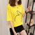 Mistletoe夏装短袖t恤女韩版宽松打底体恤衫2017新款上衣女装(黄色 XL)第5张高清大图