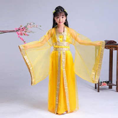 【儿童唐装女童古装仙女装表演服古筝汉服影楼