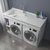 阳台太空铝双洗衣机柜烘干机组合盆带搓衣板滚筒洗衣机一体柜组合(水龙头)第3张高清大图