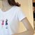 娇维安 夏季韩版女装圆领体恤衫 女孩图案短袖t恤女(黑色 S)第5张高清大图