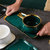 早餐餐具创意套装陶瓷碗一人食轻奢手柄碗可爱网红早餐碗日式餐具(白色金边一人食手柄碗带托盘 默认版本)第7张高清大图