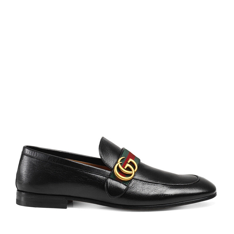gucci黑色男士乐福鞋428609d3vn0106065黑时尚百搭